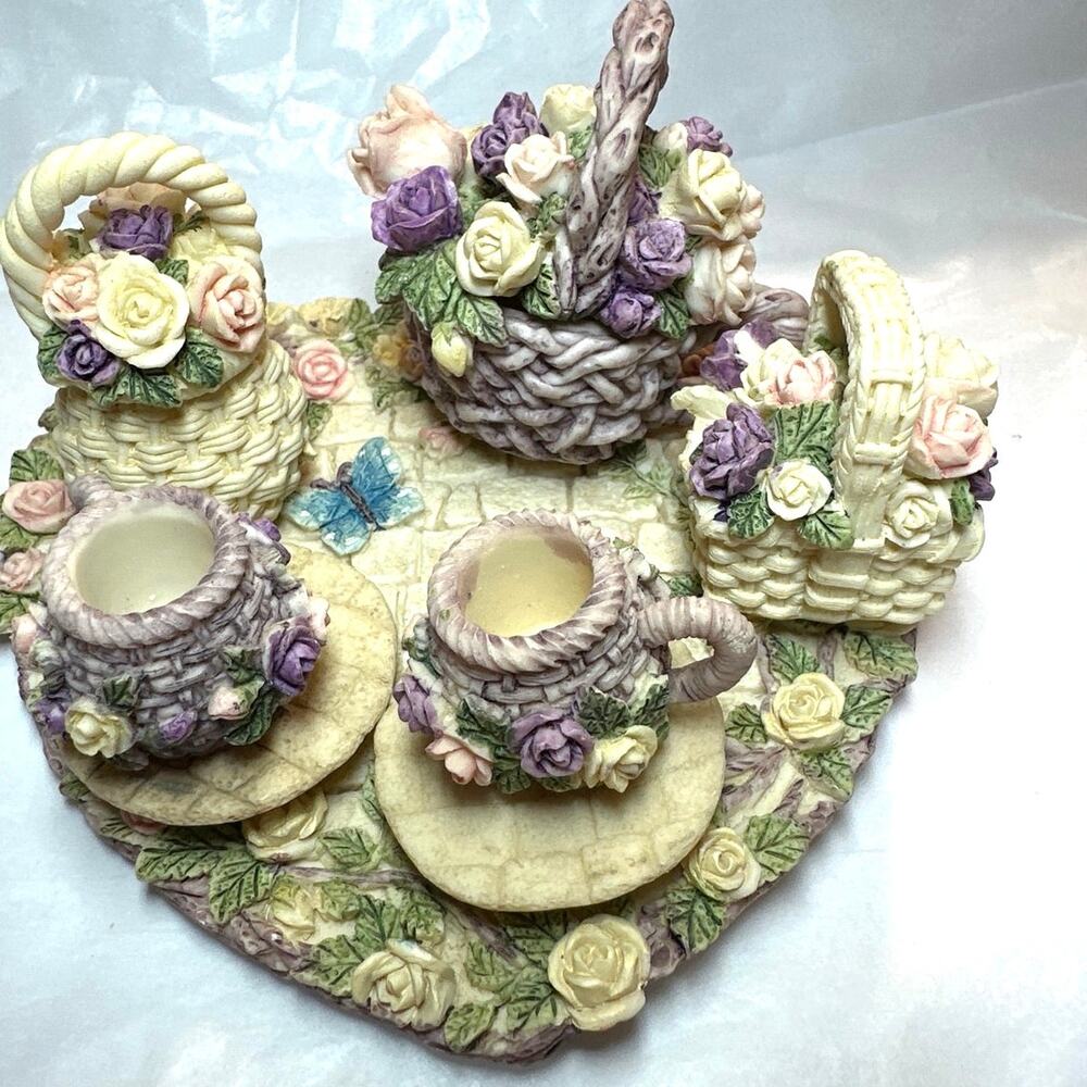Minature tea set, flowers from 1996 Popular Imports
